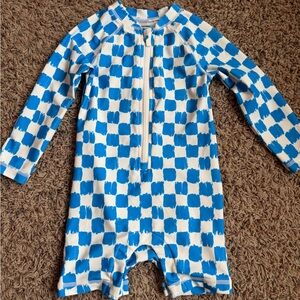 Blue and White Checkered Baby Swim